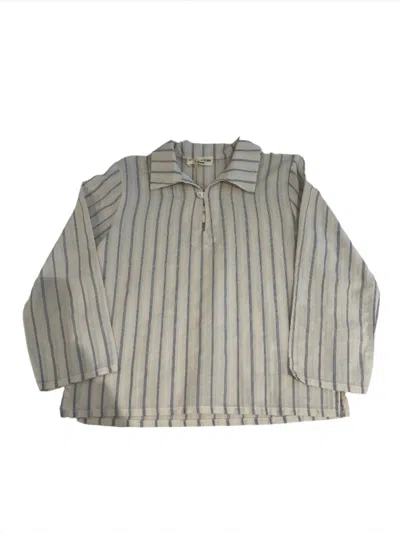 Babe And Tess Kids' Boys Hippie Shirt In Ocean Stripe In Green