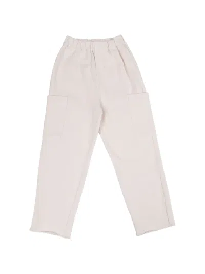 Babe And Tess Kids' Cesare Cotton Cargo Pants In Neutral