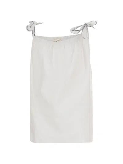 Babe And Tess Kids' Embroidered-strap Top In White