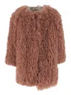 Babe And Tess Faux-fur Coat In Brown