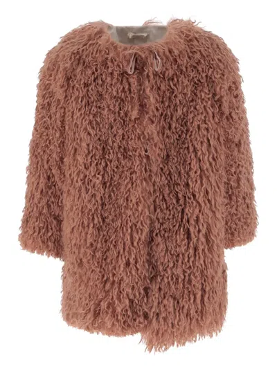 Babe And Tess Kids' Faux-fur Coat In Brown