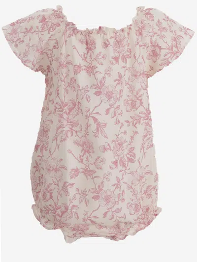 Babe And Tess Babe & Tess Floral Linen Romper In Pink