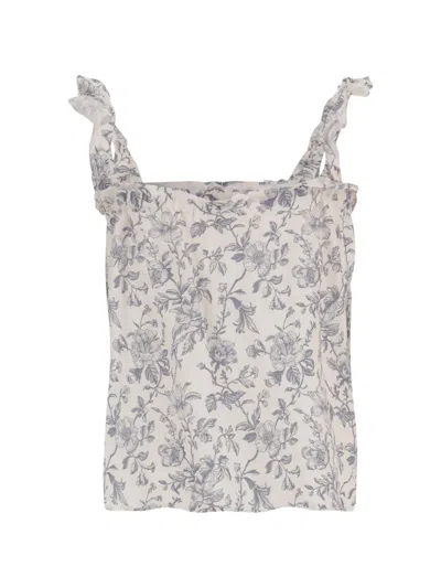 Babe And Tess Kids' Floral-print Top In Gray