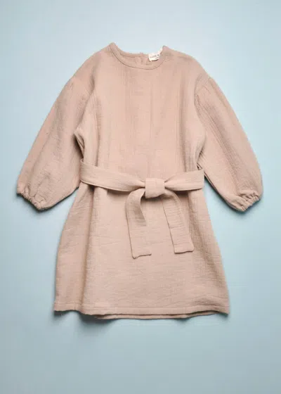Babe And Tess Kids' Girls Sveva Dress In Taupe In Brown