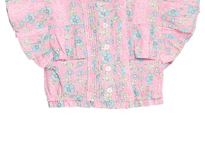 Babe And Tess Kids' Annie Top In Spring Marguerite Floral In Pink