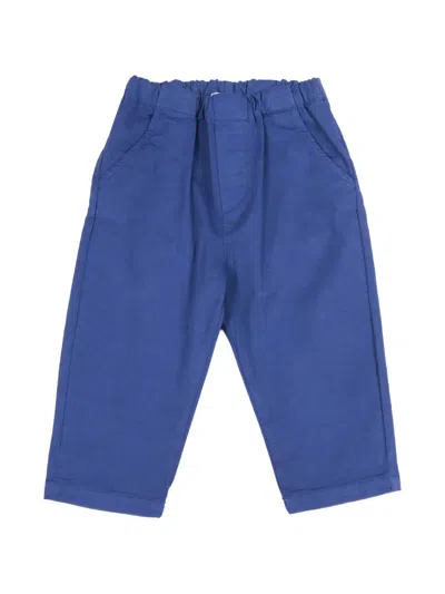 Babe And Tess Kids' Luca Cotton Trousers In Blue