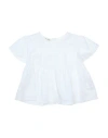Babe And Tess Babe & Tess Newborn Girl Top White Size 3 Cotton, Elastane In White