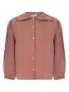 Babe And Tess Ruffled-collar Blouse In Brown