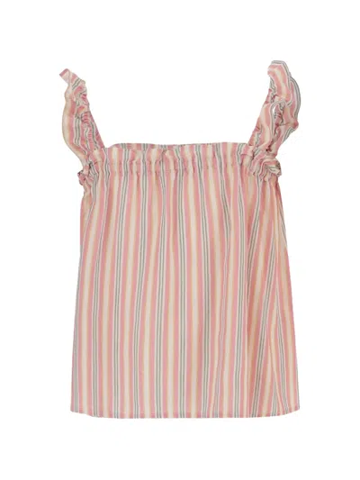 Babe And Tess Kids' Striped Blouse In Pink