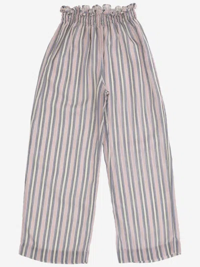 Babe And Tess Babe & Tess Striped Linen-lyocell Trousers In Multicolor