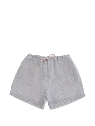 Babe And Tess Kids' Striped-pattern Shorts In Blue