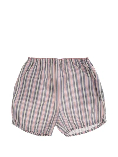Babe And Tess Kids' Striped-pattern Shorts In Red