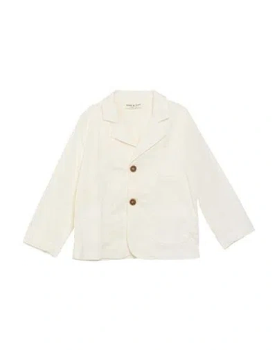Babe And Tess Babies' Babe & Tess Toddler Boy Blazer Off White Size 4 Cotton, Elastane In Neutral