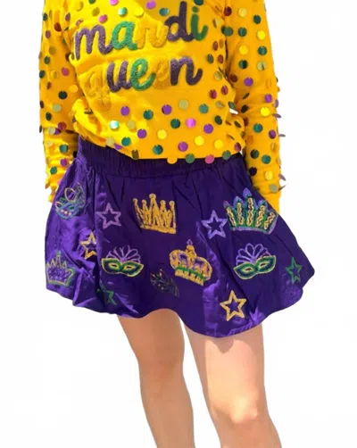 Babe New Orleans Mardi Gras Crown Skort In Purple