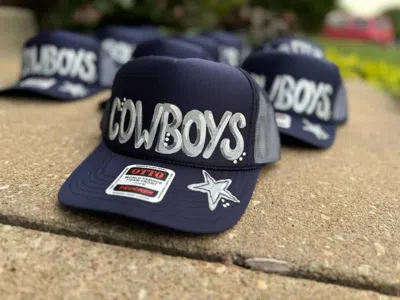 Babe Wholesale Co. Dallas Cowboy Painted Trucker Cap In Blue
