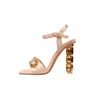 Babe Women's Karisma Jewel Heel Sandals In Beige In Nude