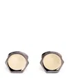 Babette Black Rhodium-plated Hexagon Cufflinks In Black