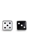 Babette Onyx And Mother-of-pearl Dice Cufflinks In Silver