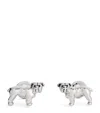 Babette Rhodium-plated British Bulldog Cufflinks In Silver