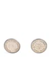 Babette Rhodium-plated Coin Cufflinks In Silver