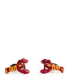 Babette Rhodium-plated Enamel Lobster Cufflinks In Red
