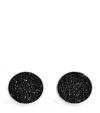 Babette Rhodium-plated Moondust Round Cufflinks In Black