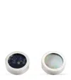 Babette Rhodium-plated Reversible Disc Cufflinks In Ivory