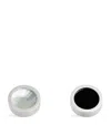 Babette Rhodium-plated Reversible Disc Cufflinks In Silver
