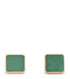 Babette Rose Gold-plated Key Stone Cufflinks In Green