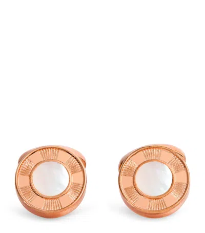 Babette Rose Gold-plated Mother-of-pearl Cufflinks In Ivory