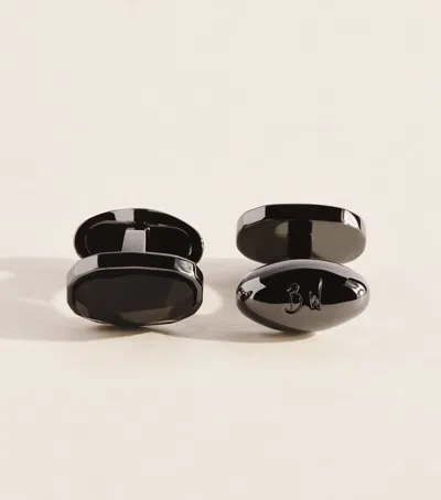 Babette Wasserman Black Rhodium-plated Swarovski Crystal Cufflinks