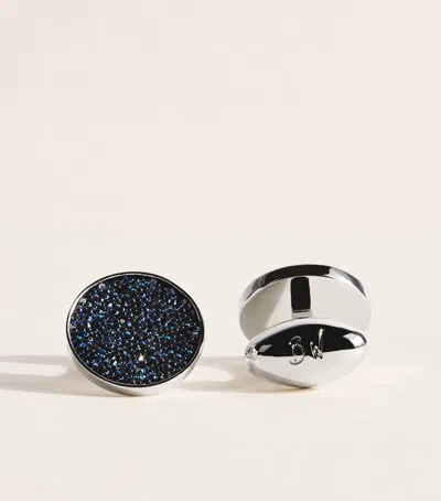 Babette Wasserman Crystal-embellished Moondust Cufflinks In Blue