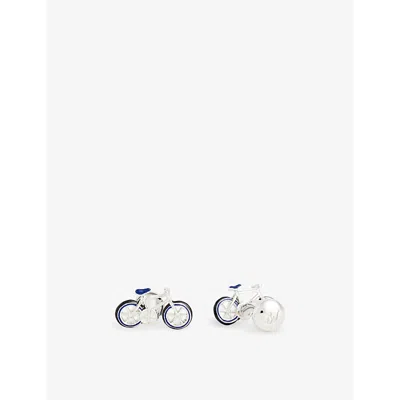 Babette Wasserman London Mens Blue Bicycle Rhodium-plated Metal Cufflinks