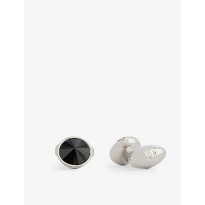 Babette Wasserman London Mens  Galileo Rhodium-plated Metal Cufflinks In Jet