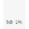 Babette Wasserman London Mens  Retro Rhodium-plated Cufflinks In Light Blue