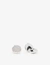 Babette Wasserman London Woven-detail Round Rhodium-plated Cufflinks In Rhodium