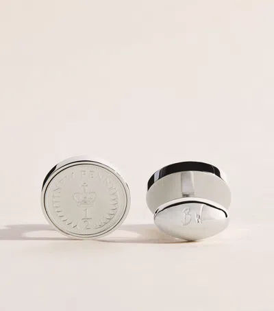 Babette Wasserman Rhodium-plated Halfpenny Cufflinks In Silver