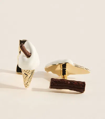 Babette Wasserman Yellow Gold-plated Ice Cream Cufflinks