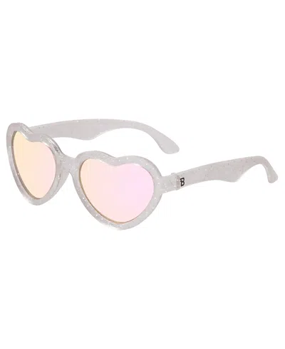 Babiators Kids' Hearts With Pink Mirror Lenses Sunglasses In Silver