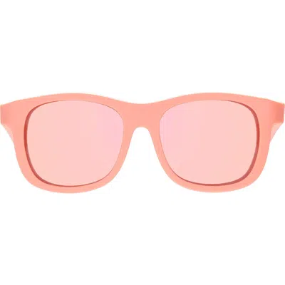 Babiators Kids' Jet Black Polarized Navigator Sunglasses In Perfectly Papaya