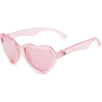 Babiators Kids' Mirrored Heart Shaped Sunglasses In Pink