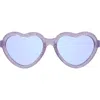 Babiators Kids' Small 46mm Mirrored Shimmer Heart Sunglasses In Blue