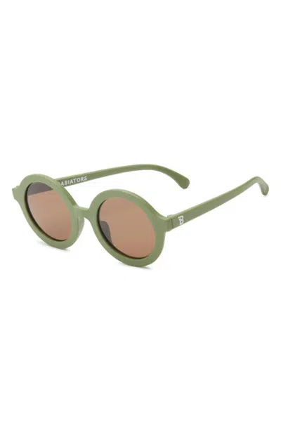 Babiators Kids' Wild Moss Small 40mm Round Sunglasses In Green