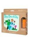 Babiators Momo The Monkey Book & Finger Puppet Toothbrush In Orange