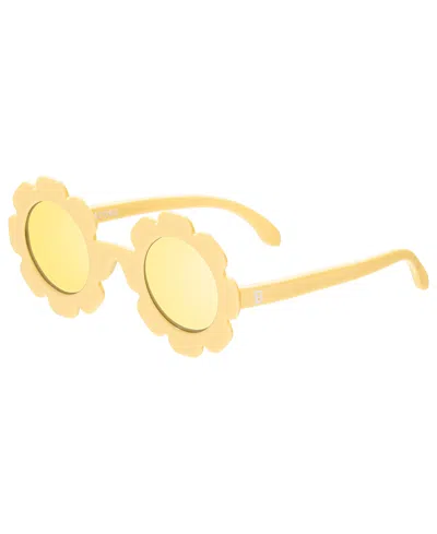 Babiators Kids' Polarized Mirrored Flower Shaped Sunglasses In Yellow