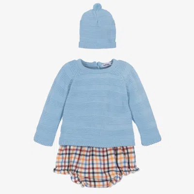 Babidu Baby Boys Blue Knitted Shorts Set