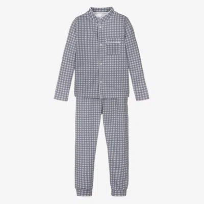 Babidu Babies' Boys Blue Check Cotton Pyjamas