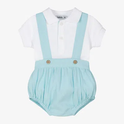 Babidu Babies' Boys Blue Cotton & Linen Shorts Set