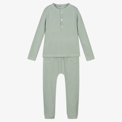 Babidu Babies' Boys Green Ribbed Jersey Tracksuit