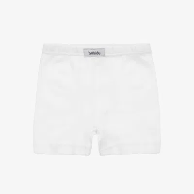 Babidu Kids' Boys White Cotton Boxer Shorts